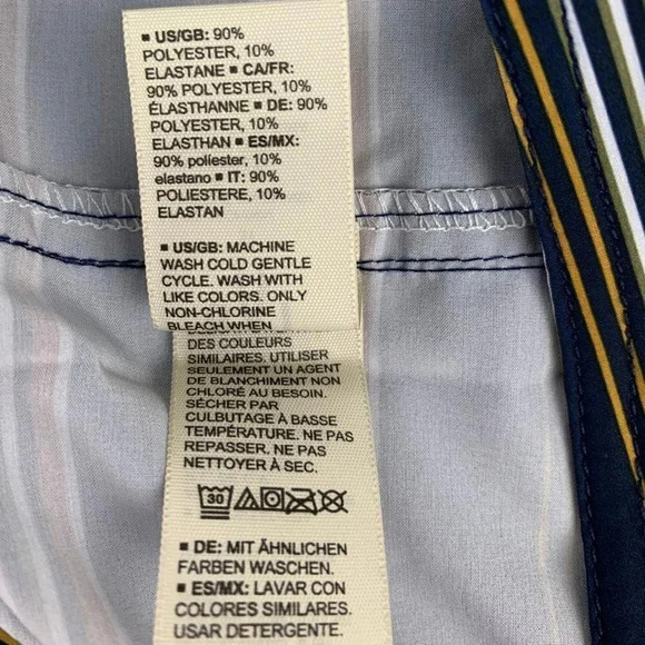 Goodthreads Swimwear Stripe Print Size 31 Tie Front Stretch Men's Board Shorts - Picture 11 of 12